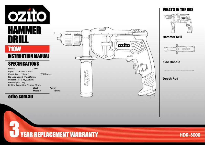 Página 1 del manual Manual de usuario Ozito HDR-3000