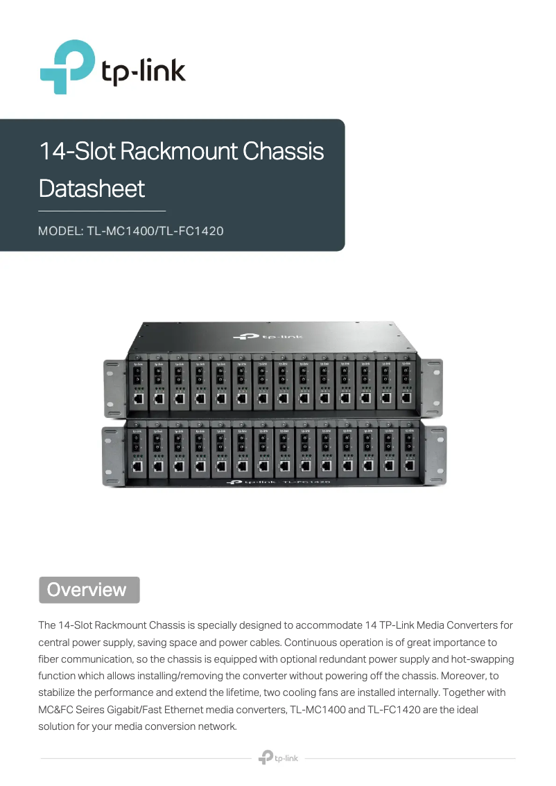 Página 1 del manual Ficha técnica TP-Link TL-FC1420