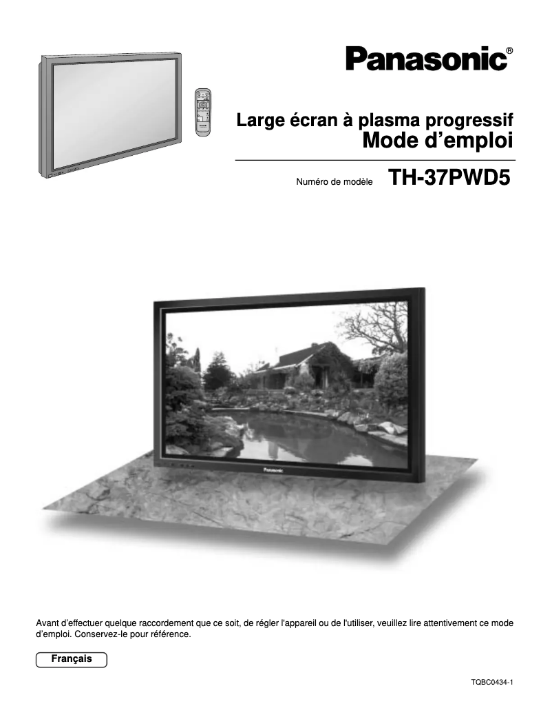 Imagen de la primera página del manual del dispositivo Viera TH-37PWD5UZ