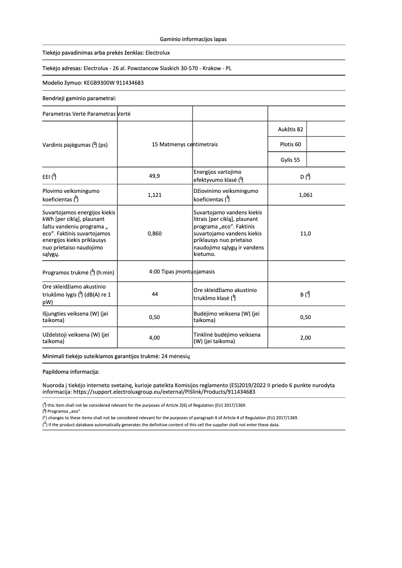 Imagen de la primera página del manual del dispositivo KEGB9300W