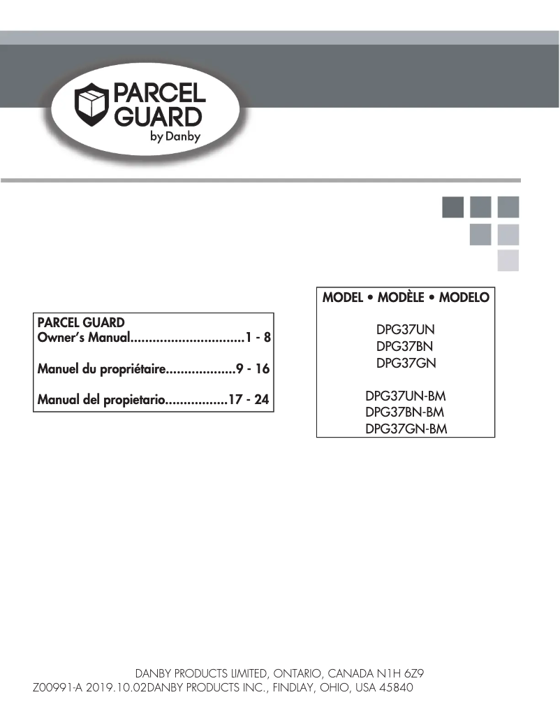 Página nº 1 - Manual de usuario Danby DPG37GN