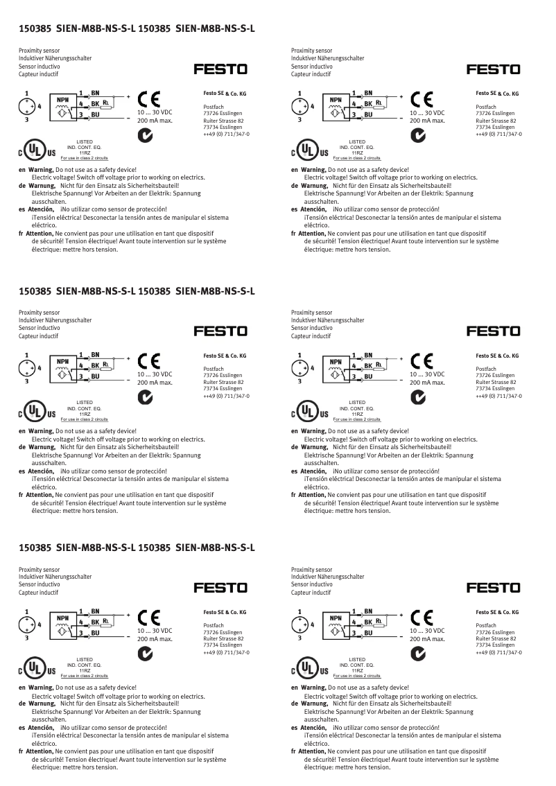 Imagen de la primera página del manual del dispositivo SIEN-M8B-NS-S-L