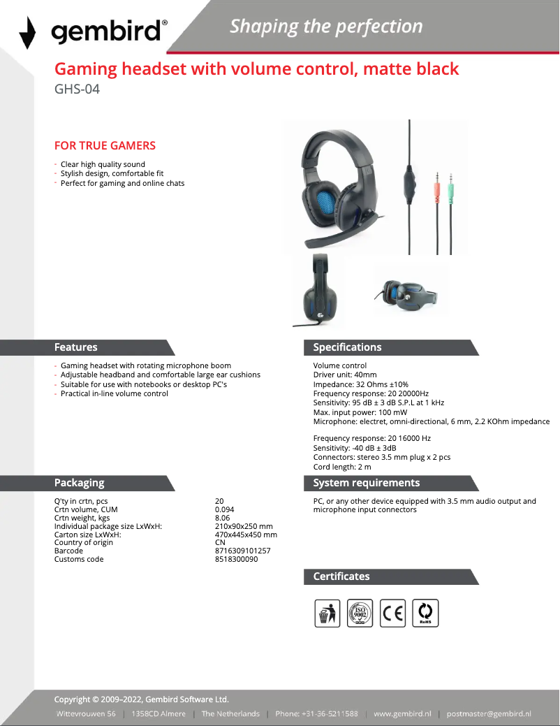 Imagen de la primera página del manual del dispositivo GHS-04