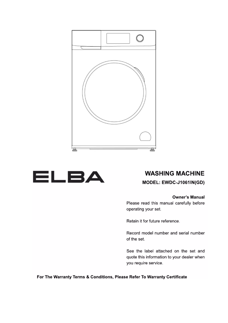 Página 1 del manual Manual de usuario Elba EWDC-J1061IN(GD)