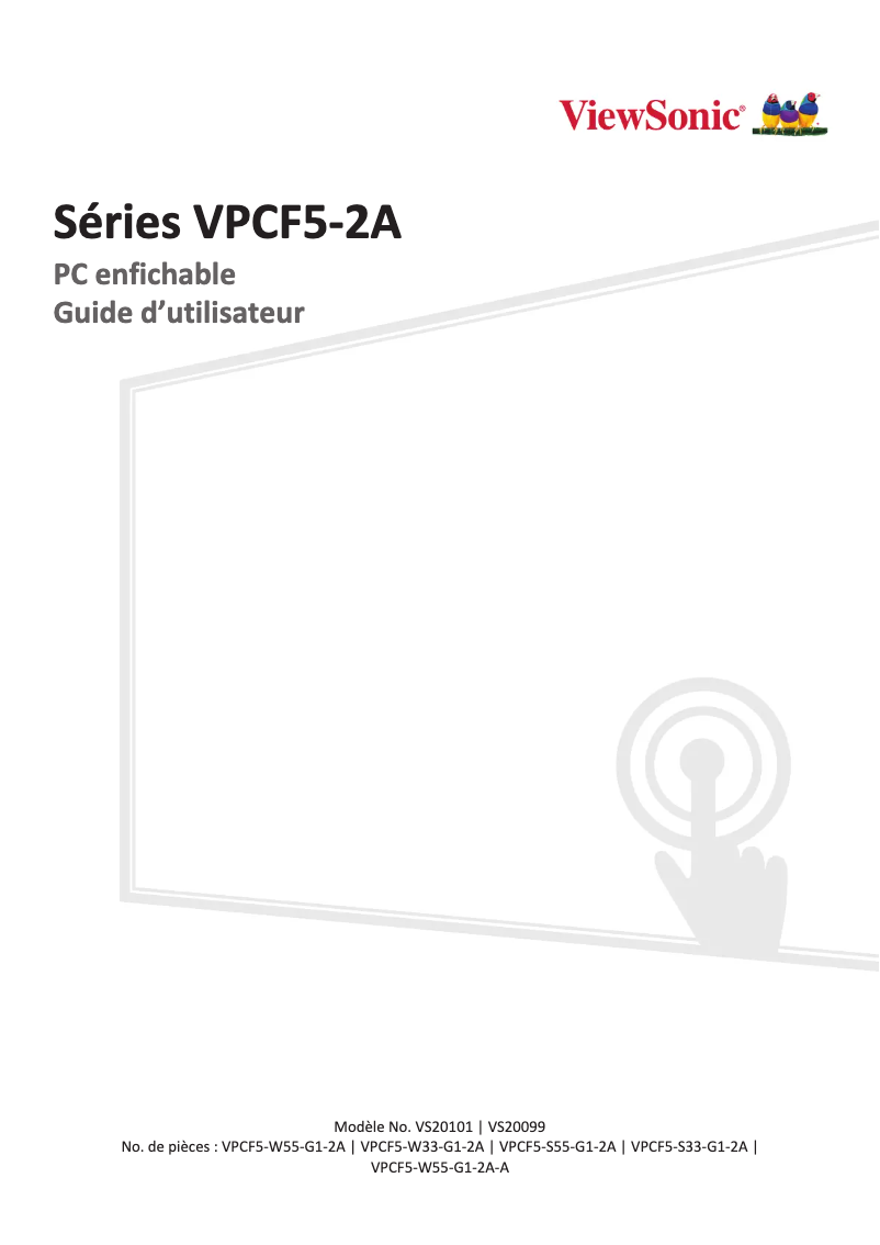 Imagen de la primera página del manual del dispositivo ViewBoard VPCF5-S33-G1-2A