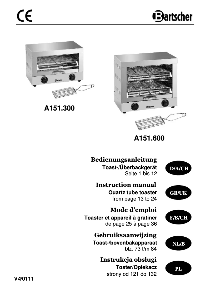 Página 1 del manual Manual de usuario Bartscher A151600