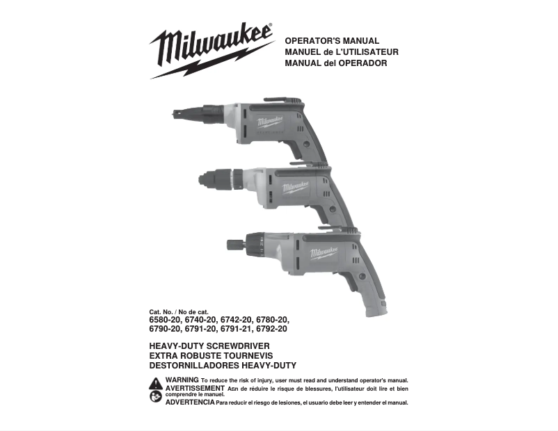 Página 1 del manual Manual de usuario Milwaukee 6792-20