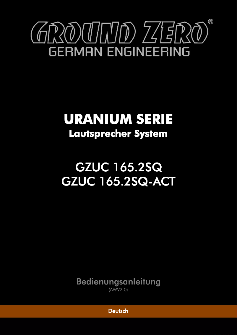 Imagen de la primera página del manual del dispositivo GZUC 165.2SQ