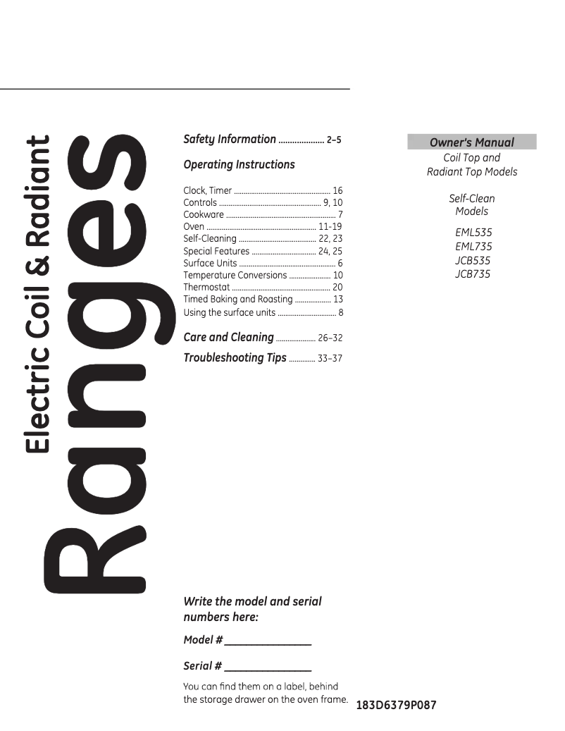 Imagen de la primera página del manual del dispositivo EML535BBF0