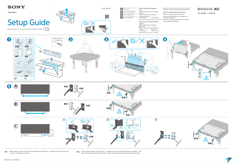 Imagen de la primera página del manual del dispositivo XR-55A80CL