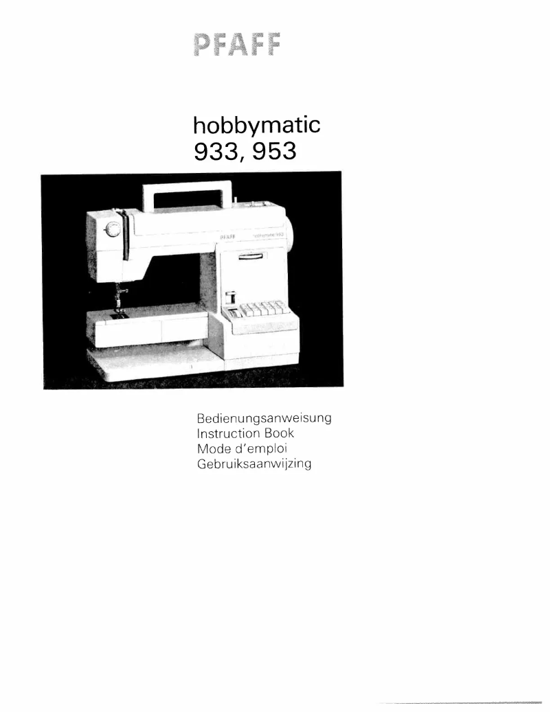 Página 1 del manual Manual de usuario Pfaff hobbymatic 933