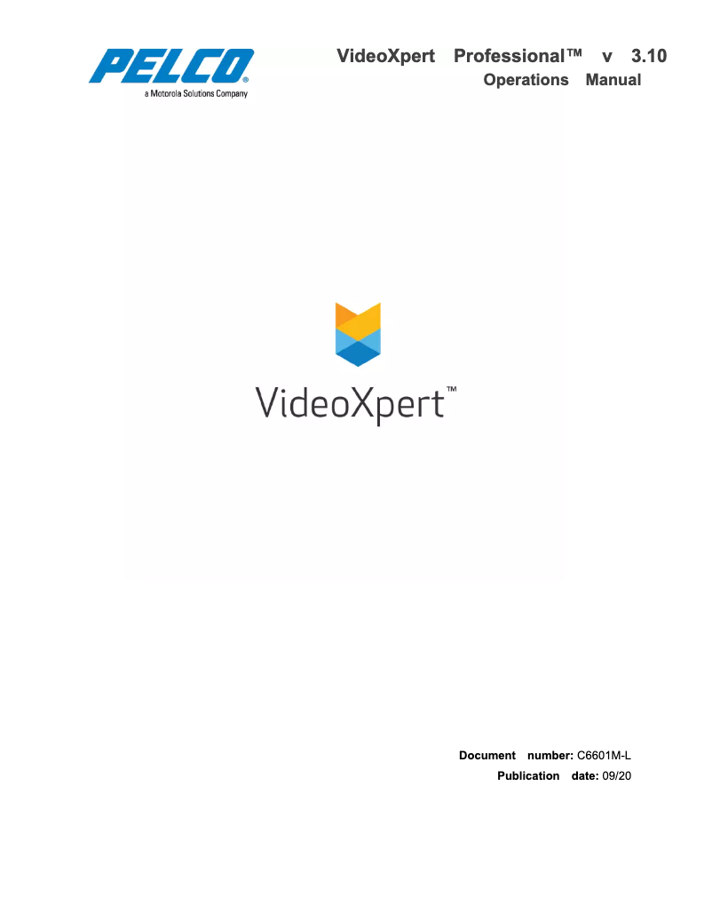 Imagen de la primera página del manual del dispositivo VideoXpert Professional VXP-P2-72-J-D