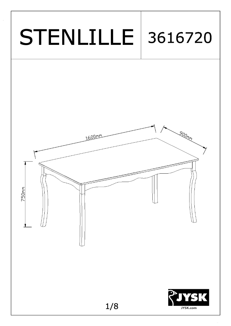 Imagen de la primera página del manual del dispositivo Stenlille (90x160x75)