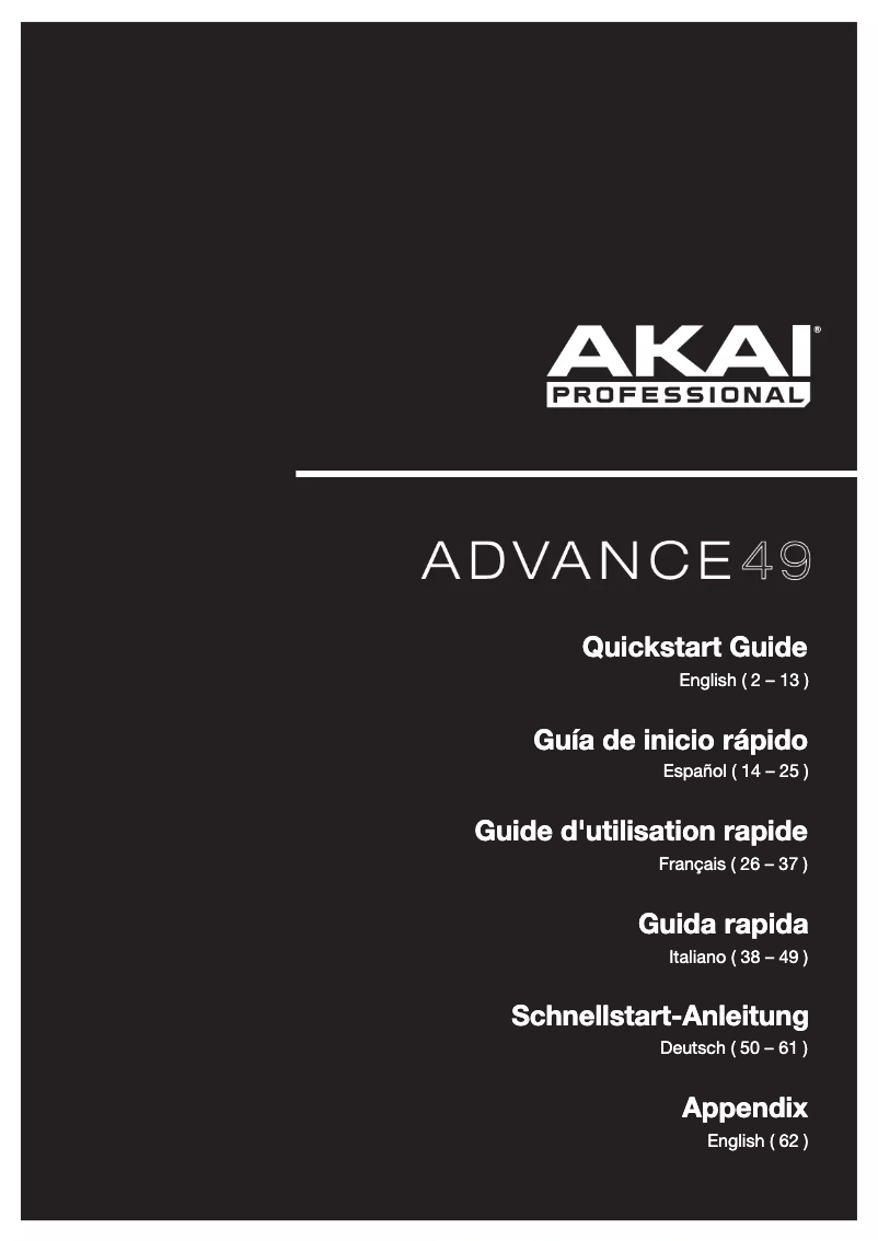 Imagen de la primera página del manual del dispositivo Advance 49