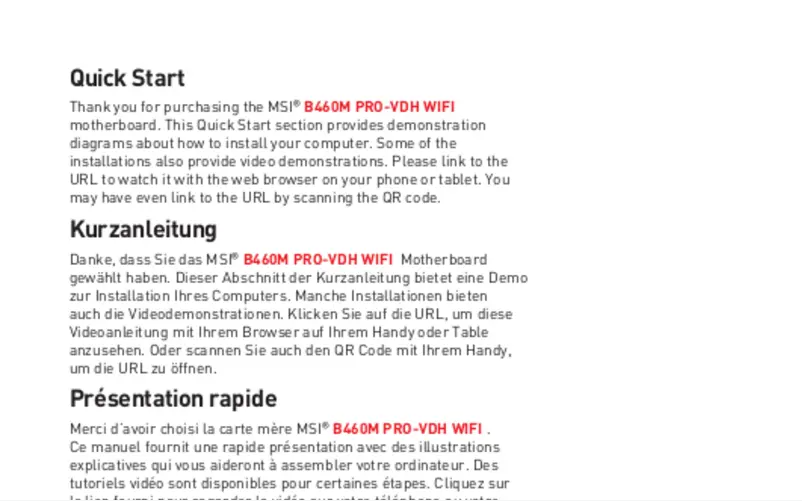 Página 1 del manual Manual de usuario MSI B460M PRO-VDH WIFI