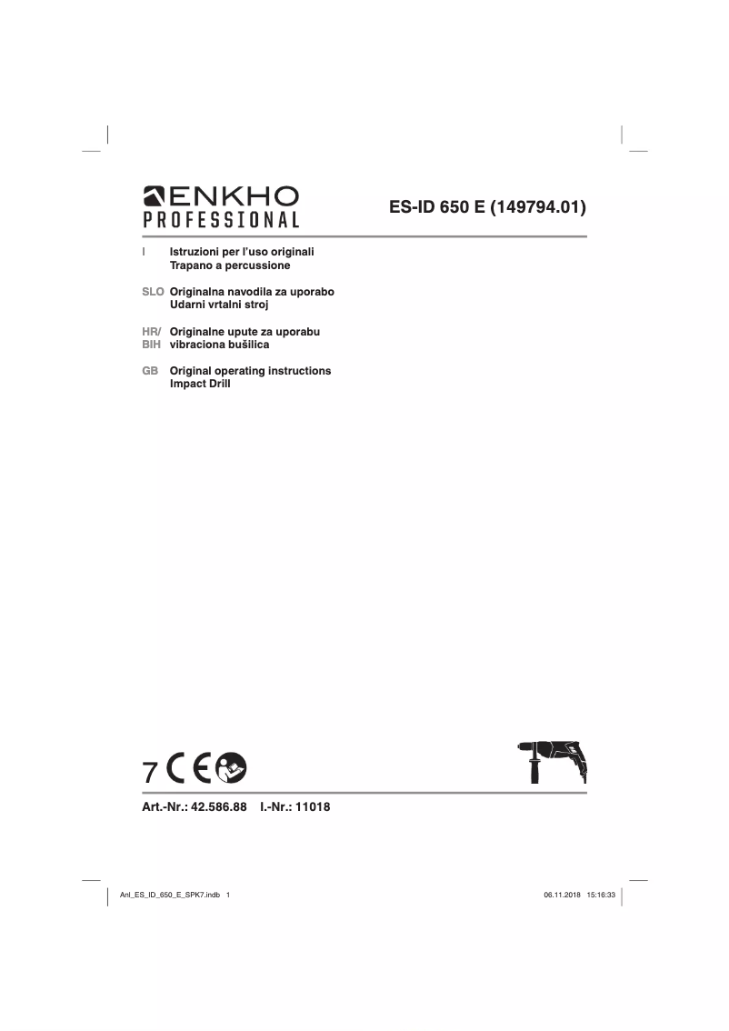 Página 1 del manual Manual de usuario ENKHO professional ES-ID 650 E