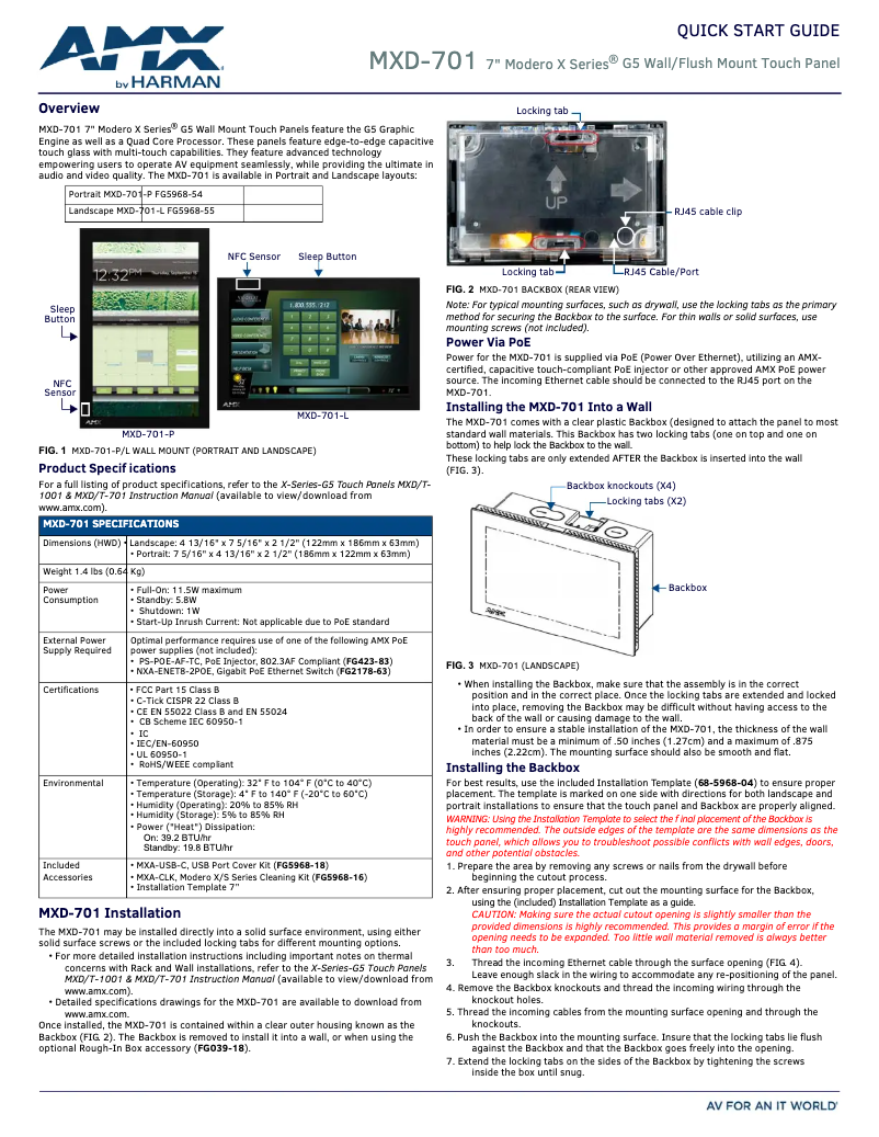 Imagen de la primera página del manual del dispositivo MXD-701