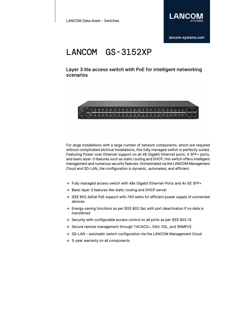 Imagen de la primera página del manual del dispositivo GS-3152XP