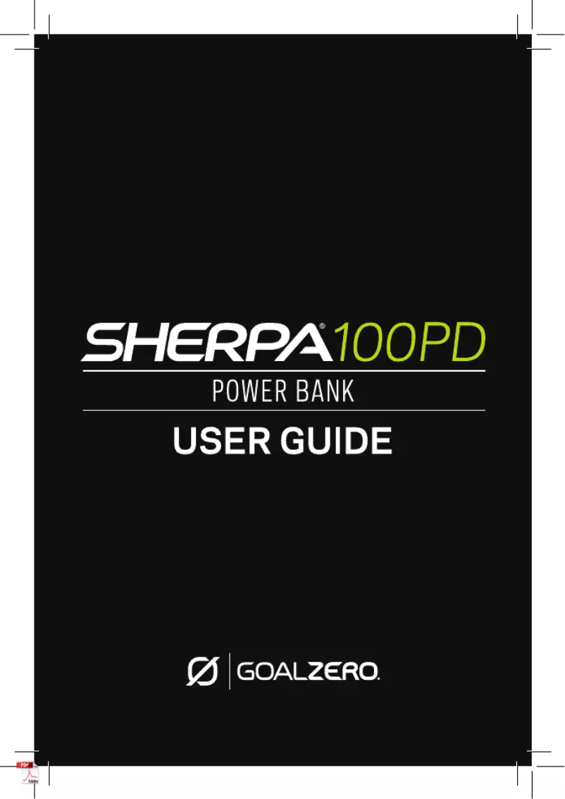 Página 1 del manual Manual de usuario Goal Zero Sherpa 100PD