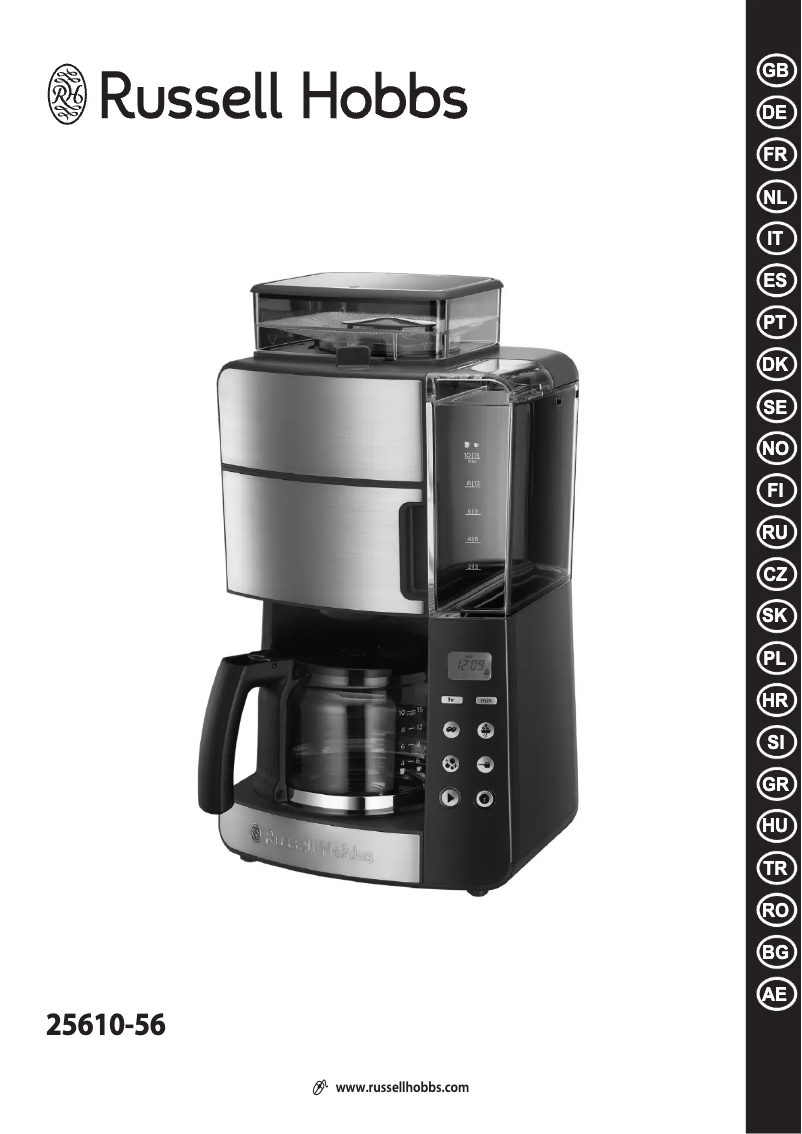 Página 1 del manual Manual de usuario Russell Hobbs Grind & Brew Glass Carafe 25610-56
