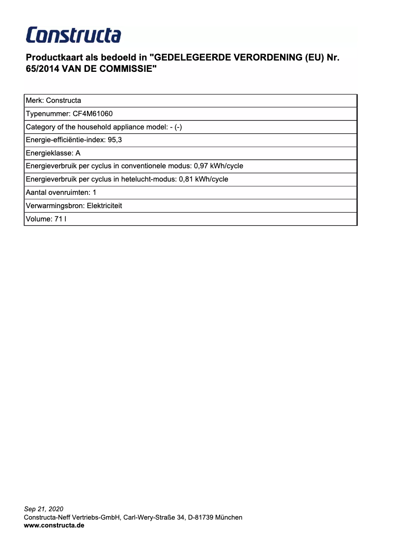 Página 1 del manual Manual de instrucciones Constructa CF4M61060