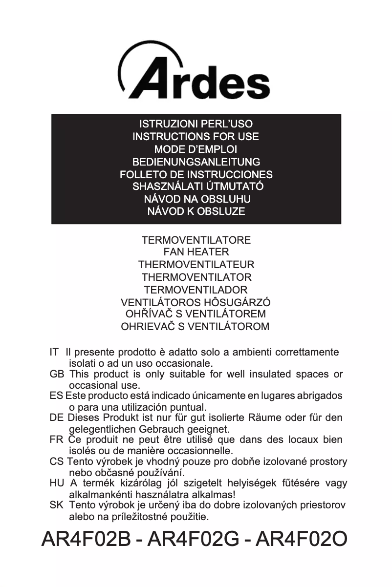 Página 1 del manual Manual de usuario Ardes AR4F02B