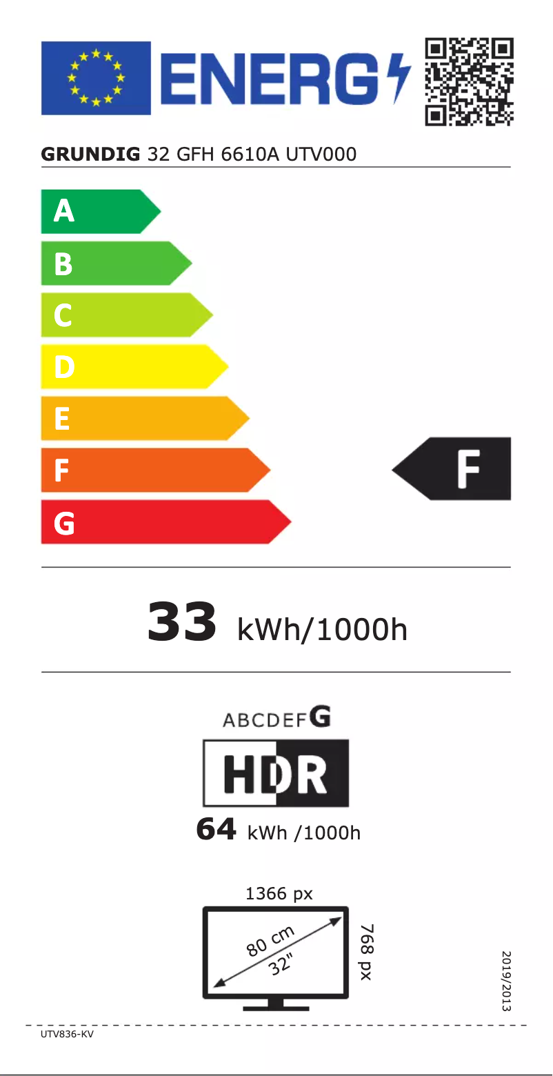 Página 1 del manual Etiqueta energética Grundig 32 GFH 6610A