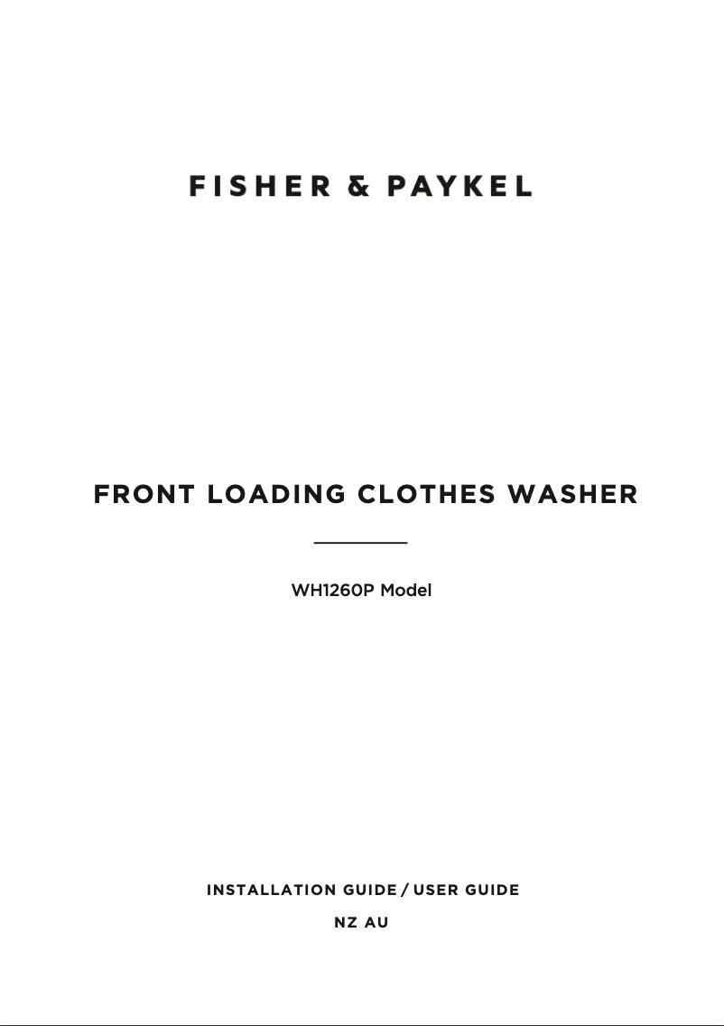 Página 1 del manual Manual de usuario Fisher & Paykel WH1260P1