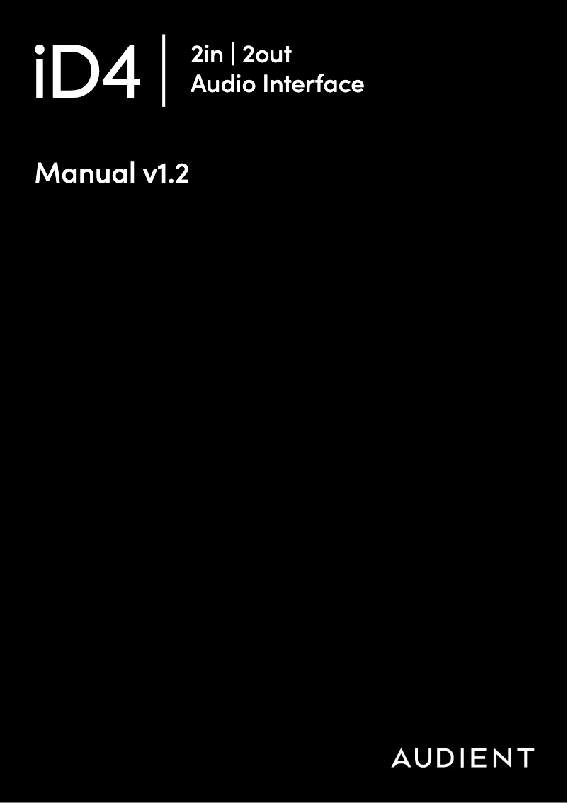 Página 1 del manual Manual de usuario Audient iD4 MKII