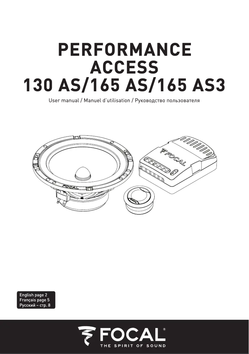 Imagen de la primera página del manual del dispositivo Performance Access 165 AS3