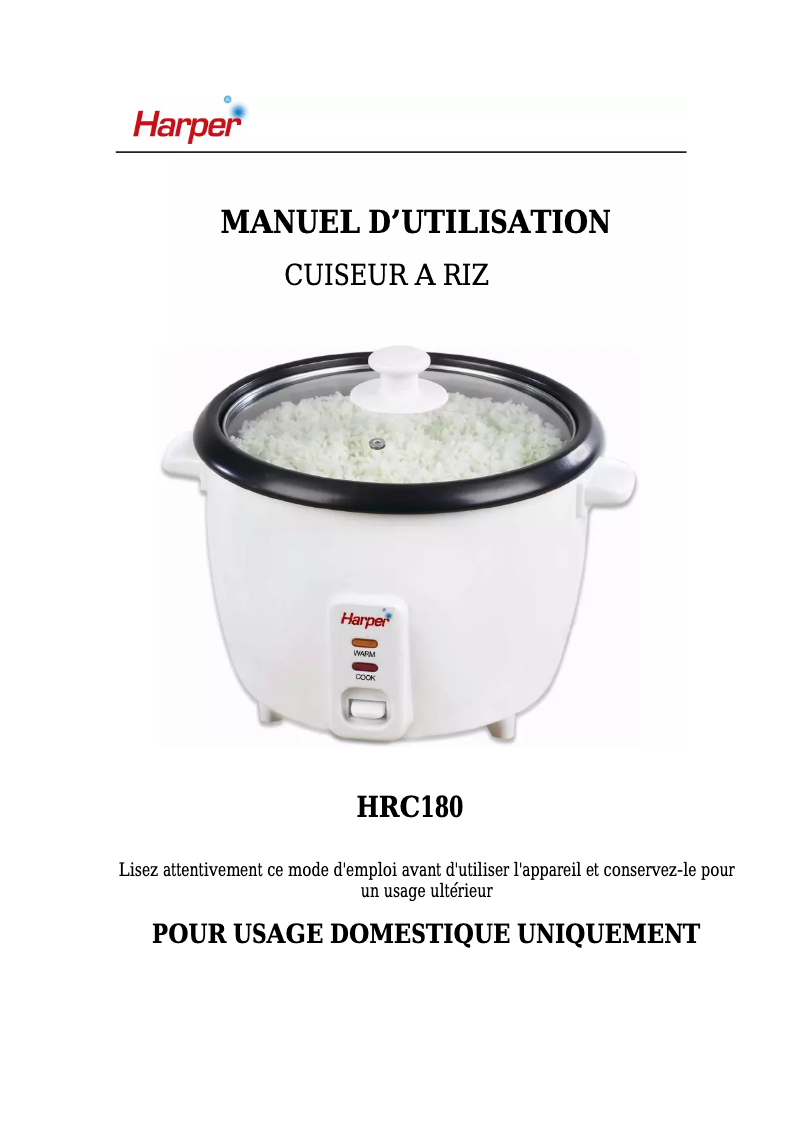 Imagen de la primera página del manual del dispositivo HRC180