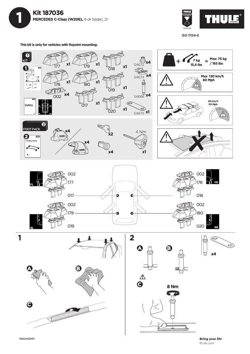 Página nº 1 - Manual de usuario Thule Kit 187036