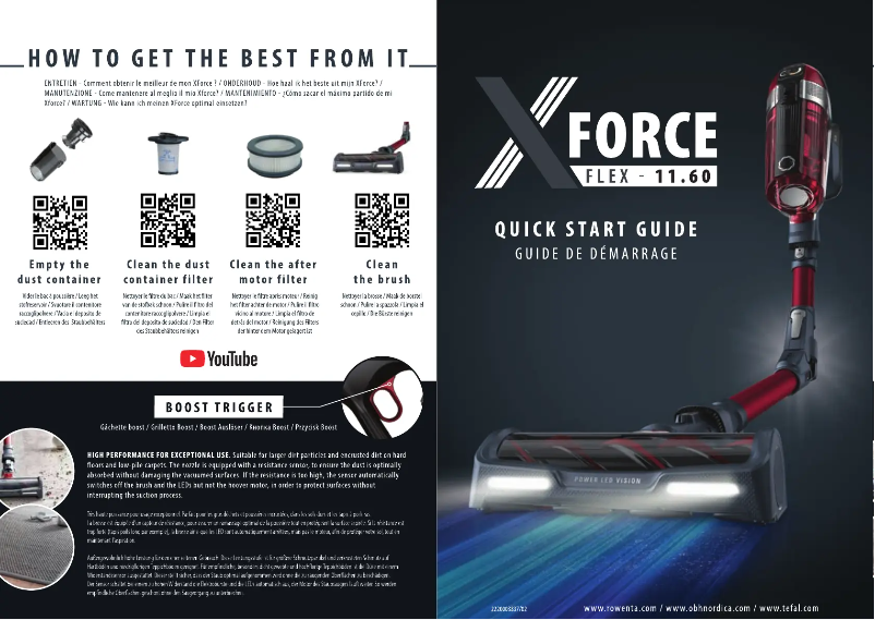 Página nº 1 - Guía de inicio rápido Rowenta X-Force Flex 11.60 Aqua RH9890