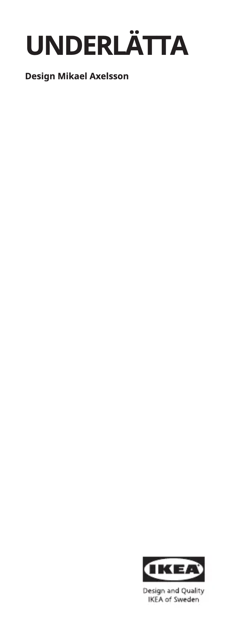 Página 1 del manual Manual de usuario Ikea UNDERLÄTTA 503.602.31
