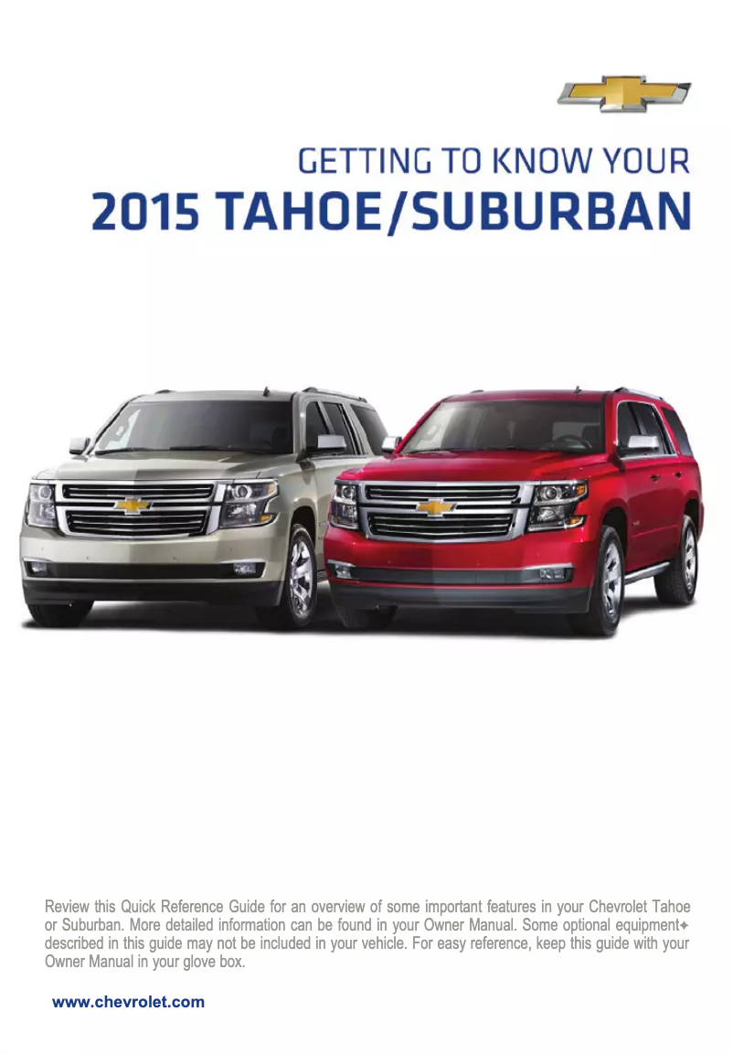 Página 1 del manual Guía de inicio rápido Chevrolet Tahoe (2015)