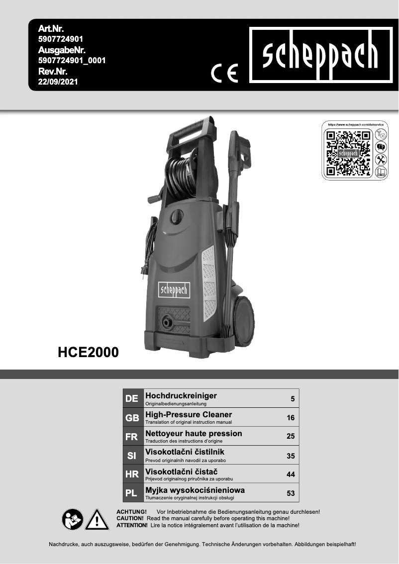 Imagen de la primera página del manual del dispositivo HCE2000