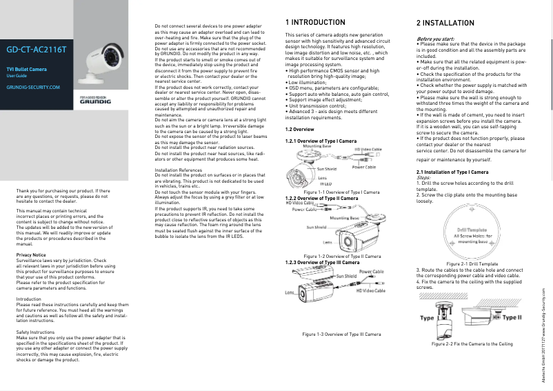 Imagen de la primera página del manual del dispositivo GD-CT-BC2116T