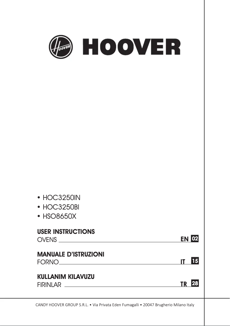 Página 1 del manual Manual de usuario Hoover HOAZ7801IN