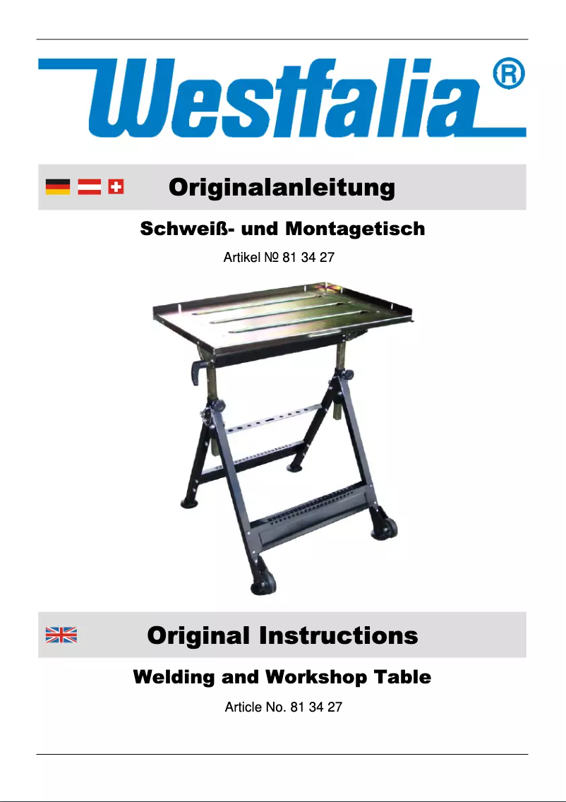 Página nº 1 - Manual de usuario Westfalia 813427