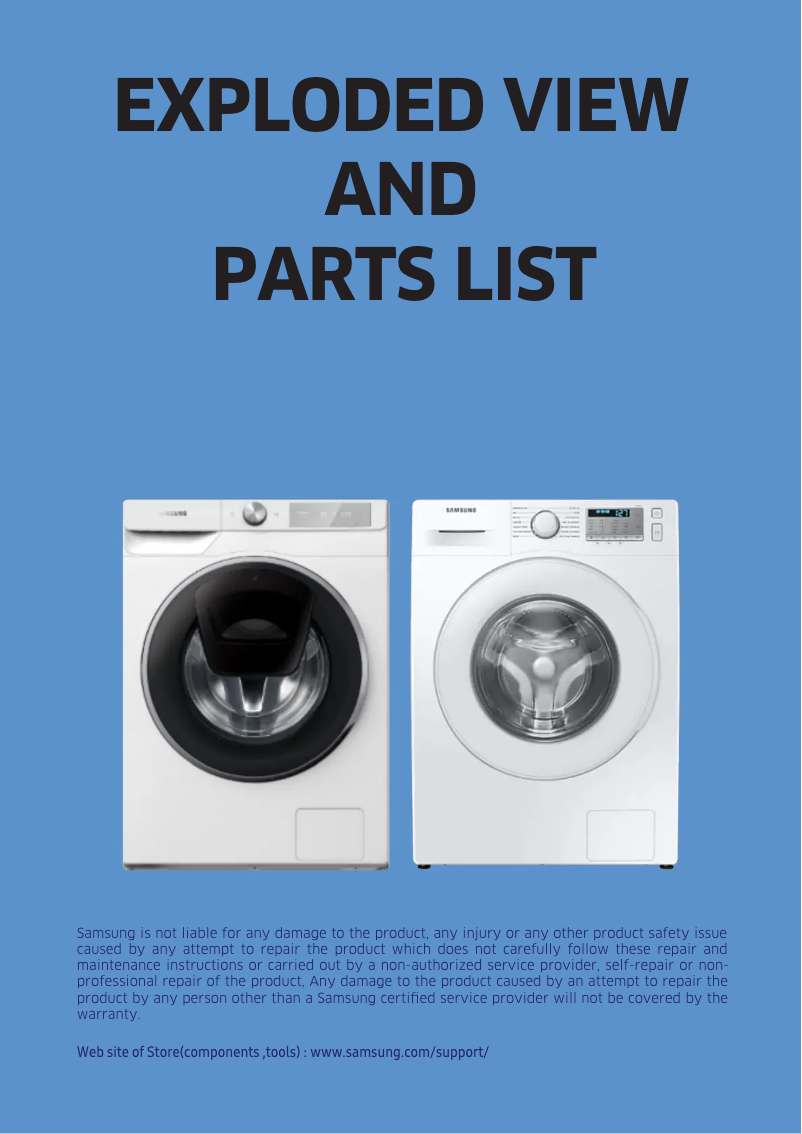 Página 1 del manual Ficha técnica Samsung WD80T634DBH