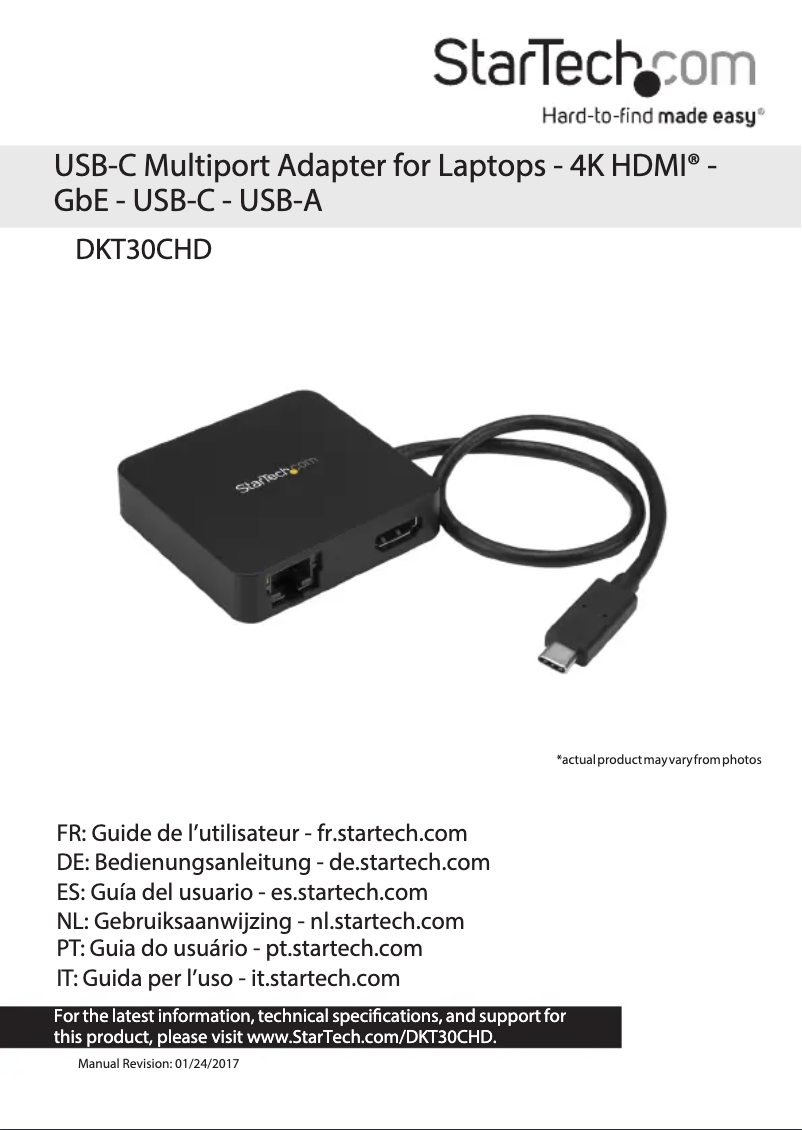 Página 1 del manual Manual de usuario StarTech.com DKT30CHD