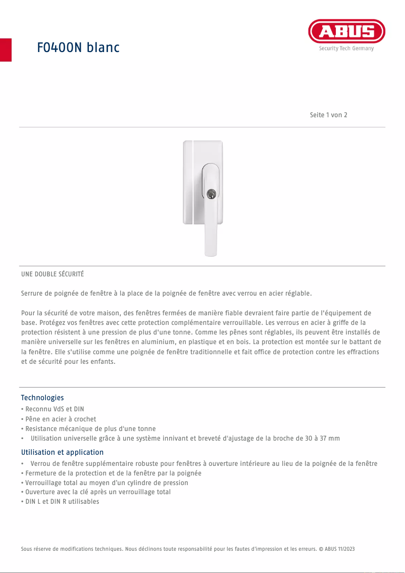 Imagen de la primera página del manual del dispositivo FO400N