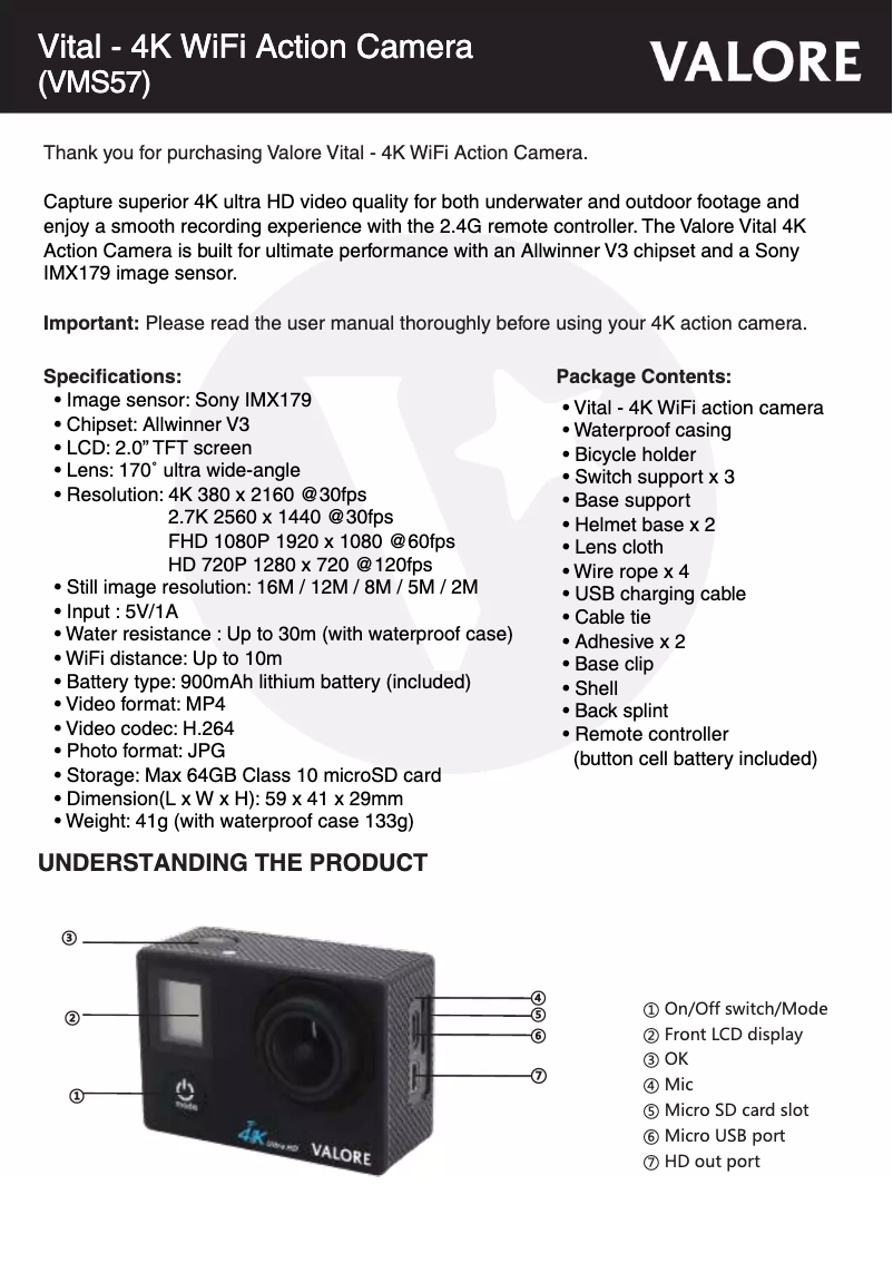 Página 1 del manual Manual de usuario Valore VMS57