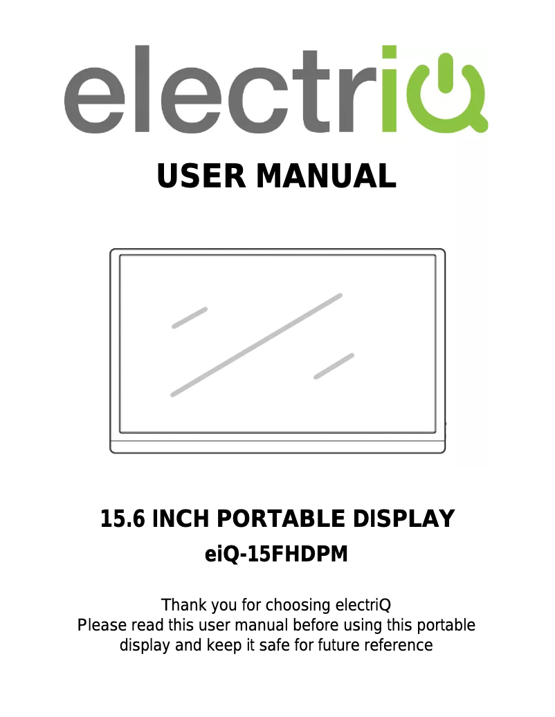 Página 1 del manual Manual de usuario ElectriQ eiQ-15UHDPMT