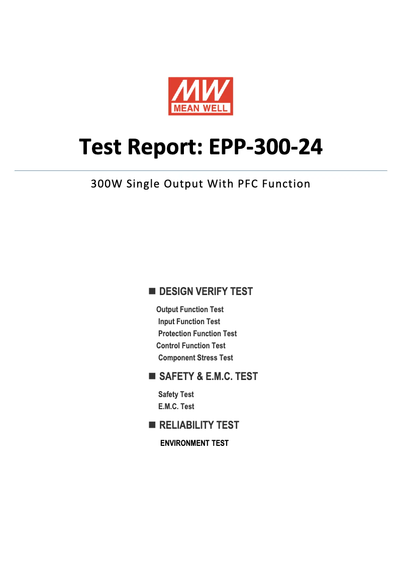 Página 1 del manual Ficha técnica Mean Well EPP-300-24