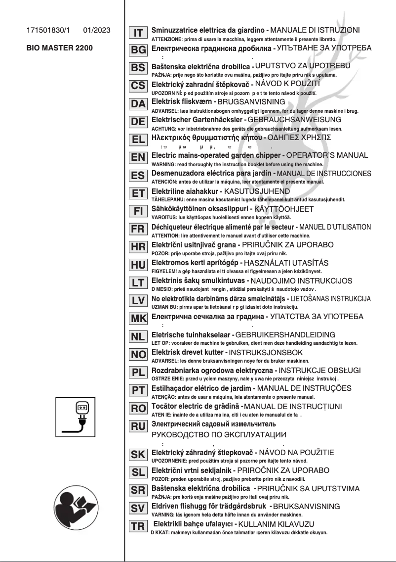 Imagen de la primera página del manual del dispositivo Bio Master 2200