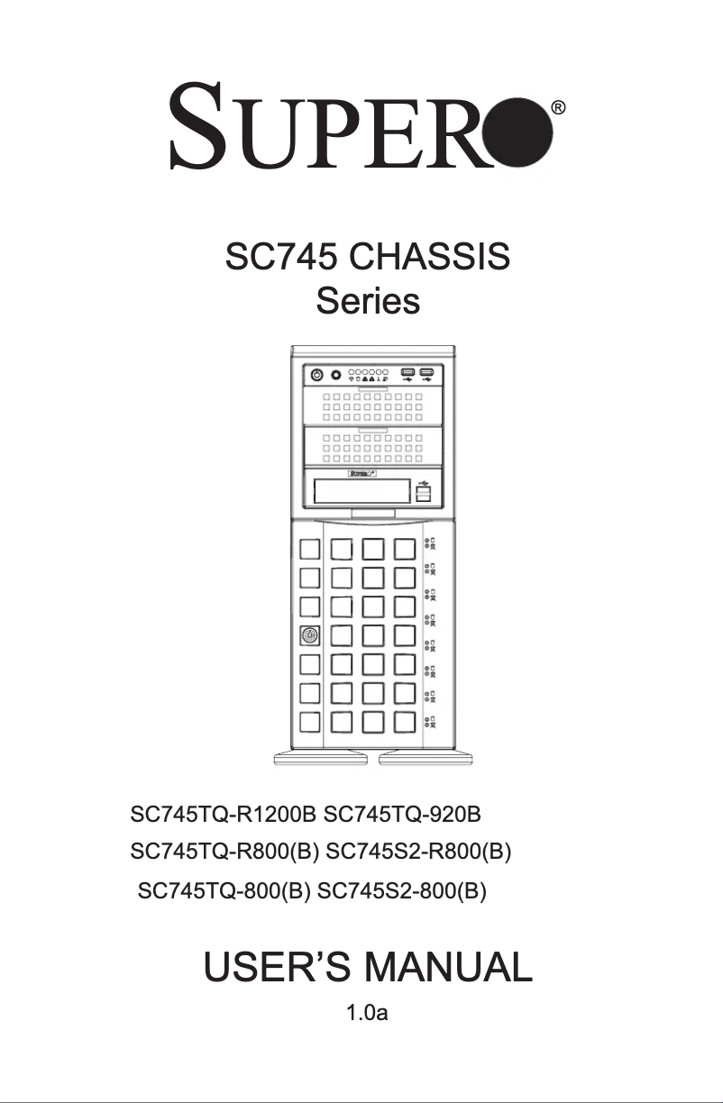 Página 1 del manual Manual de usuario Supermicro SuperChassis 745TQ-R920B