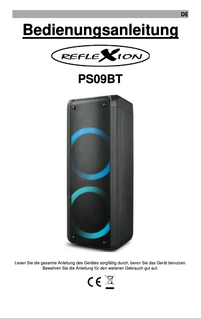 Imagen de la primera página del manual del dispositivo PS09BT