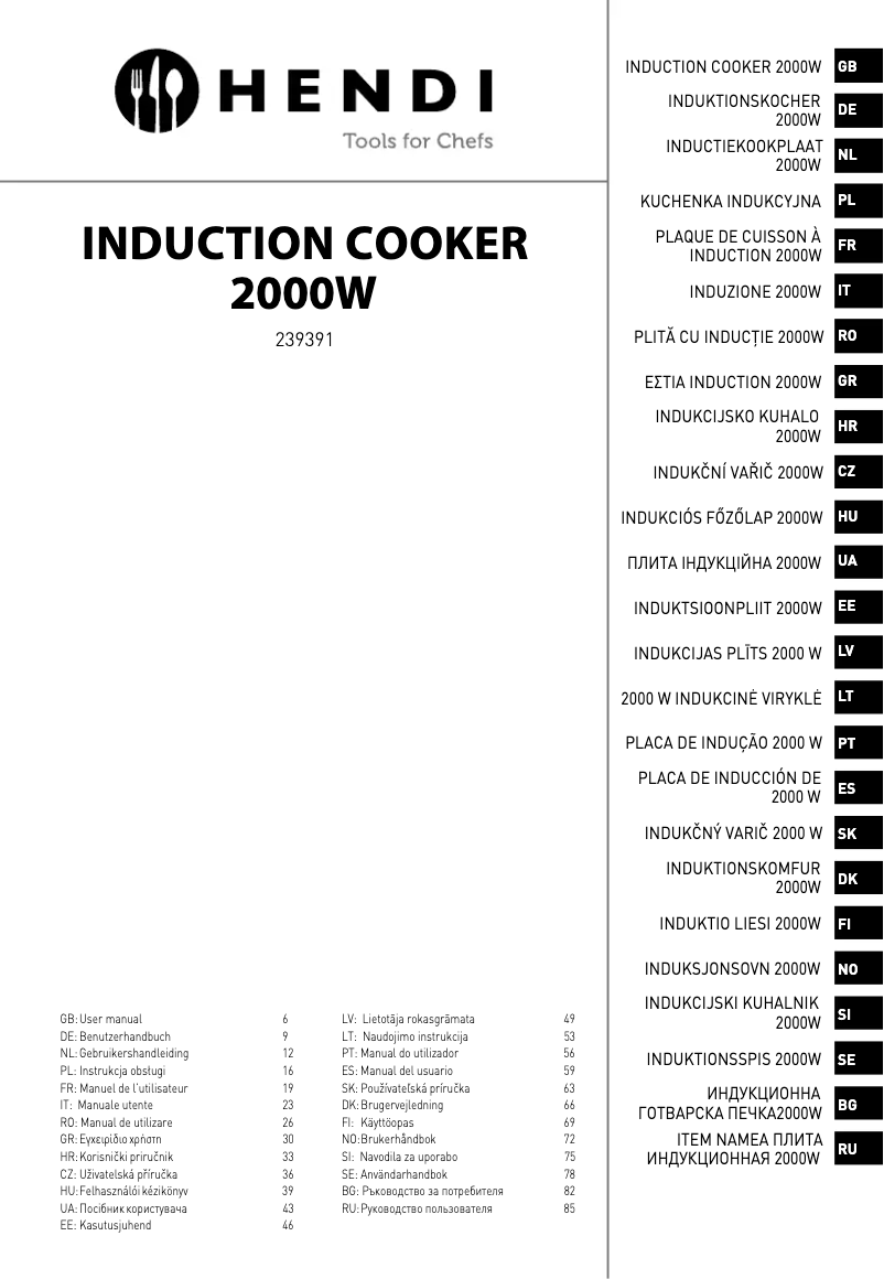 Página nº 1 - Ficha técnica Hendi 239391