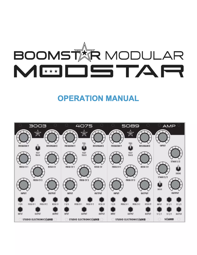 Página 1 del manual Manual de usuario Studio Electronics Boomstar Modular VCA2